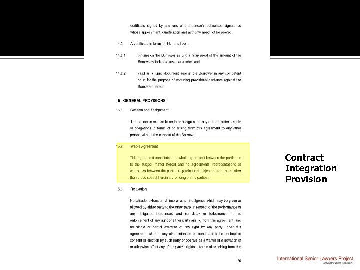 Contract Integration Provision 