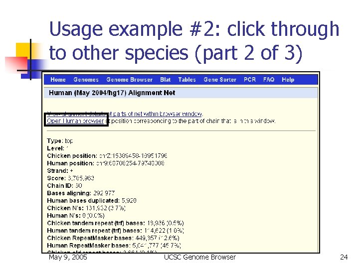 Usage example #2: click through to other species (part 2 of 3) May 9,