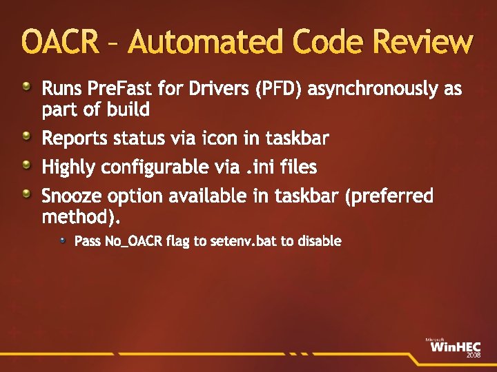 OACR – Automated Code Review Runs Pre. Fast for Drivers (PFD) asynchronously as part