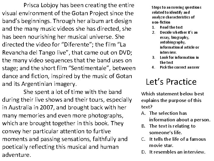 Prisca Lobjoy has been creating the entire visual environment of the Gotan Project since