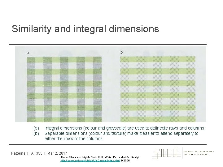 Similarity and integral dimensions (a) (b) Integral dimensions (colour and grayscale) are used to