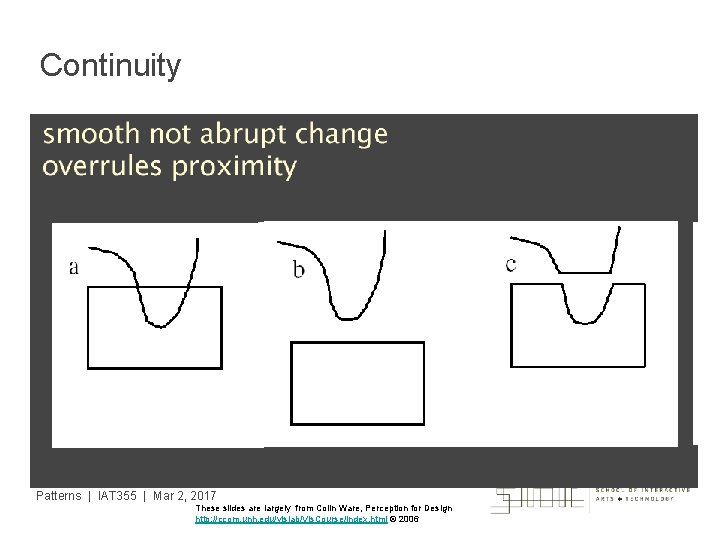 Continuity Patterns | IAT 355 | Mar 2, 2017 These slides are largely from