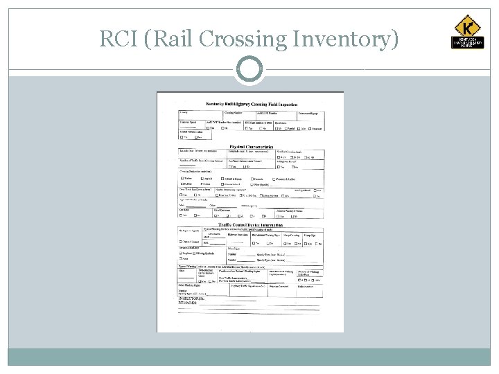 RCI (Rail Crossing Inventory) 