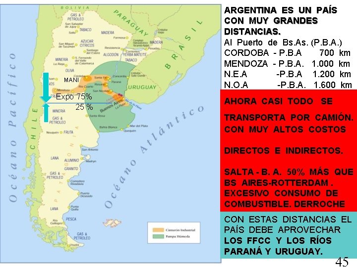 MAPA ARGENTINA MANI Expo 75% 25 % / 30 % ARGENTINA ES UN PAÍS