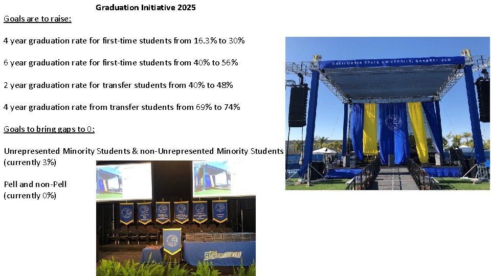 Goals are to raise: Graduation Initiative 2025 4 year graduation rate for first-time students