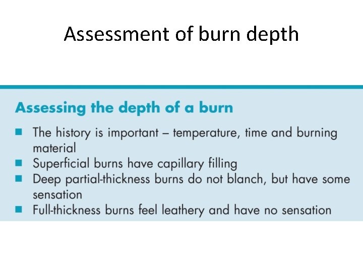 Assessment of burn depth 