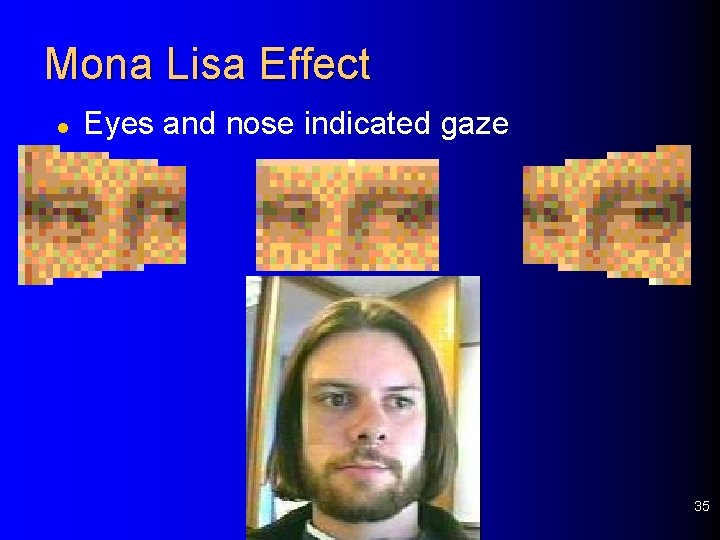 Mona Lisa Effect l Eyes and nose indicated gaze 35 