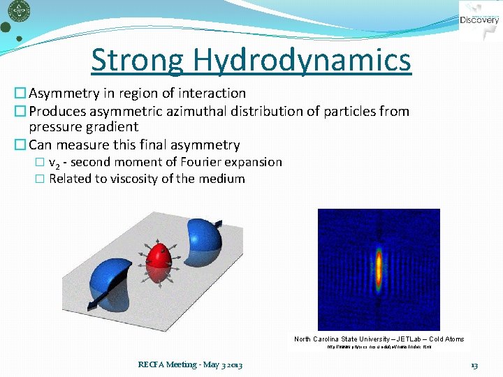 Strong Hydrodynamics �Asymmetry in region of interaction �Produces asymmetric azimuthal distribution of particles from