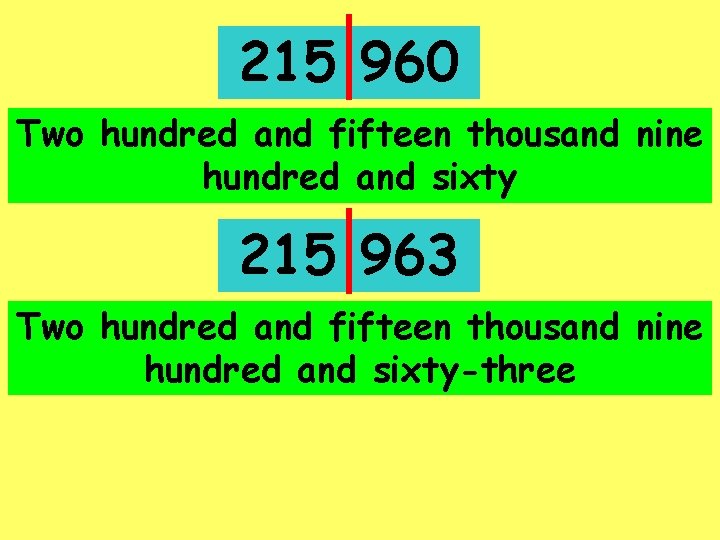 215 960 Two hundred and fifteen thousand nine hundred and sixty 215 963 Two