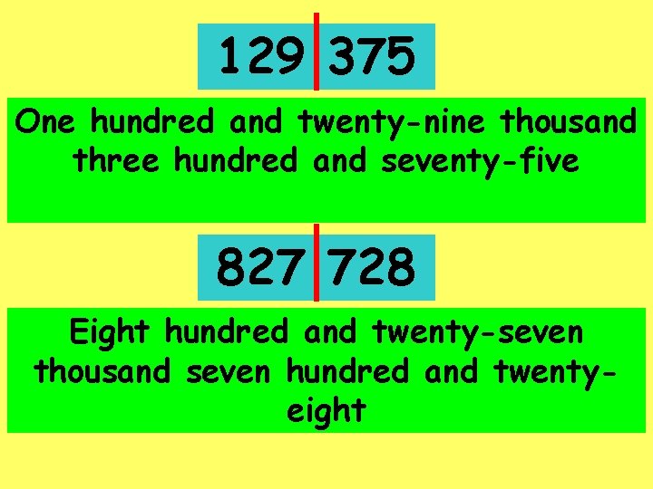 129 375 One hundred and twenty-nine thousand three hundred and seventy-five 827 728 Eight