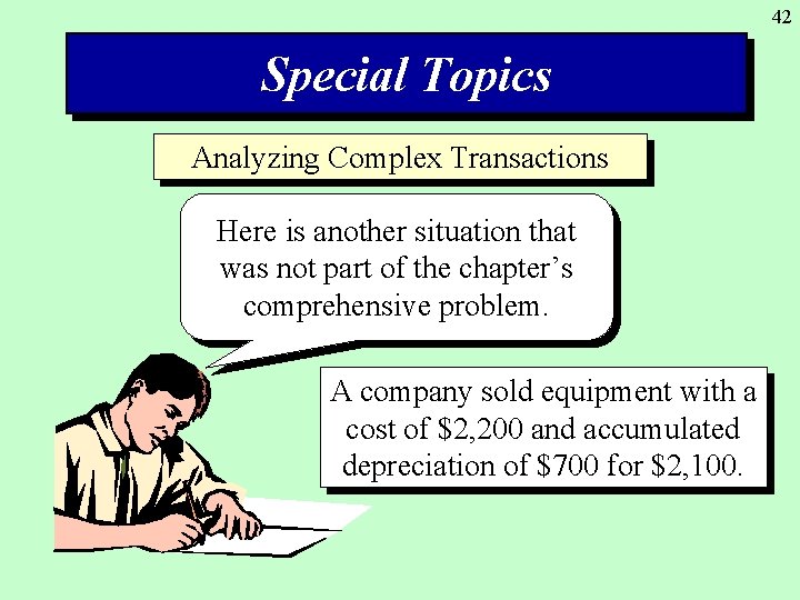 42 Special Topics Analyzing Complex Transactions Here is another situation that was not part