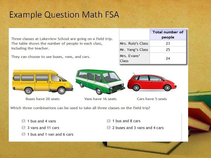 Example Question Math FSA 
