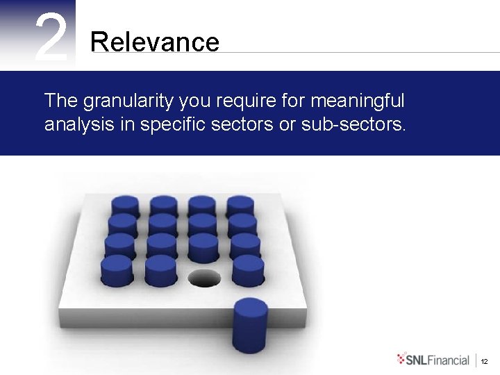 2 Relevance The granularity you require for meaningful analysis in specific sectors or sub-sectors.