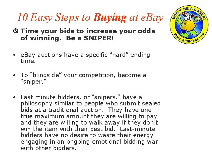 10 Easy Steps to Buying at e Bay