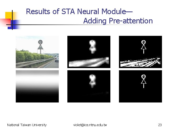 Results of STA Neural Module— Adding Pre-attention National Taiwan University violet@ice. ntnu. edu. tw