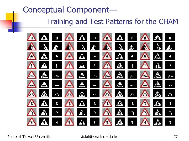 Conceptual Component— Training and Test Patterns for the CHAM National Taiwan University violet@ice. ntnu.