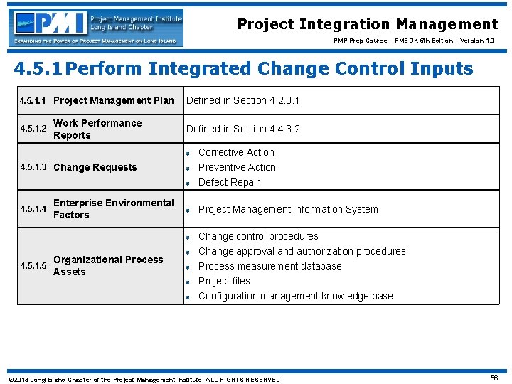 Project Integration Management PMP Prep Course – PMBOK 5 th Edition – Version 1.