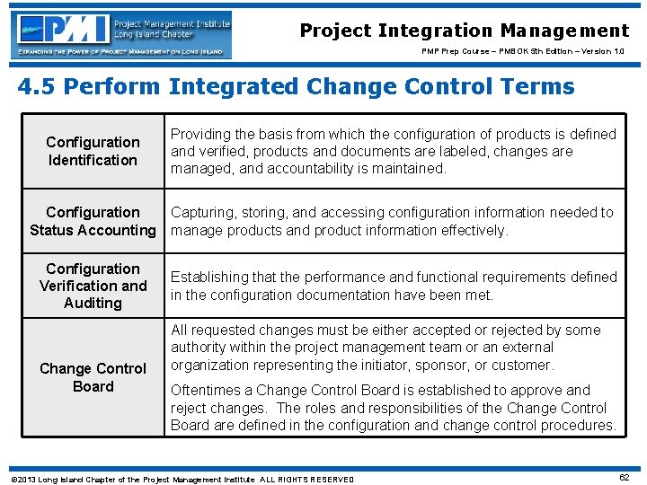 Project Integration Management PMP Prep Course – PMBOK 5 th Edition – Version 1.