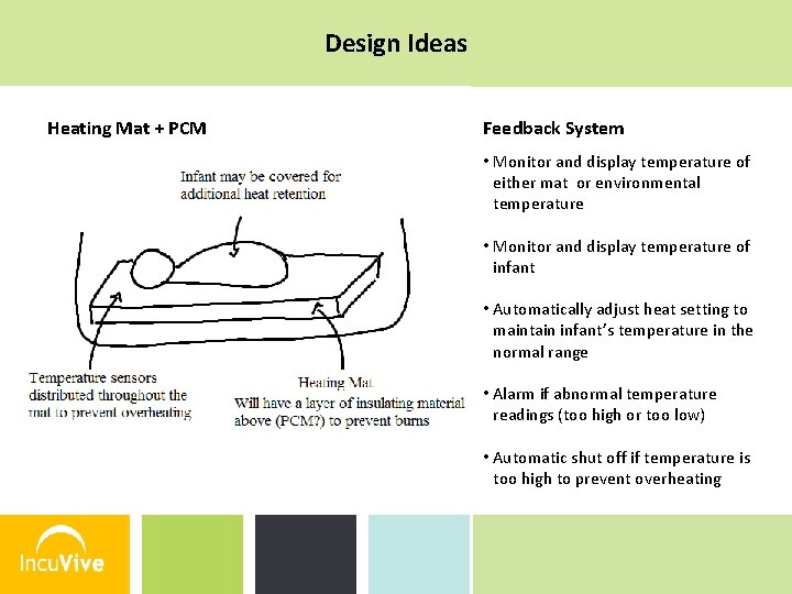 Design Ideas Heating Mat + PCM Feedback System • Monitor and display temperature of