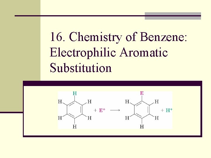 16. Chemistry of Benzene: Electrophilic Aromatic Substitution 