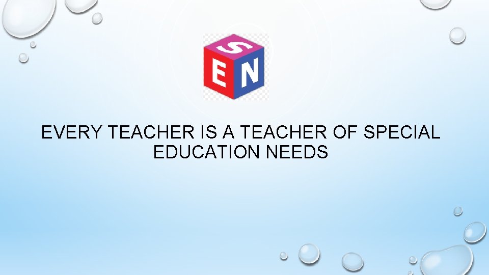 EVERY TEACHER IS A TEACHER OF SPECIAL EDUCATION NEEDS 