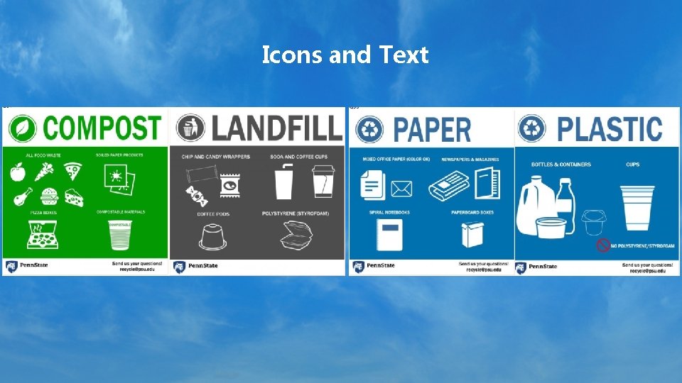 Icons and Text 