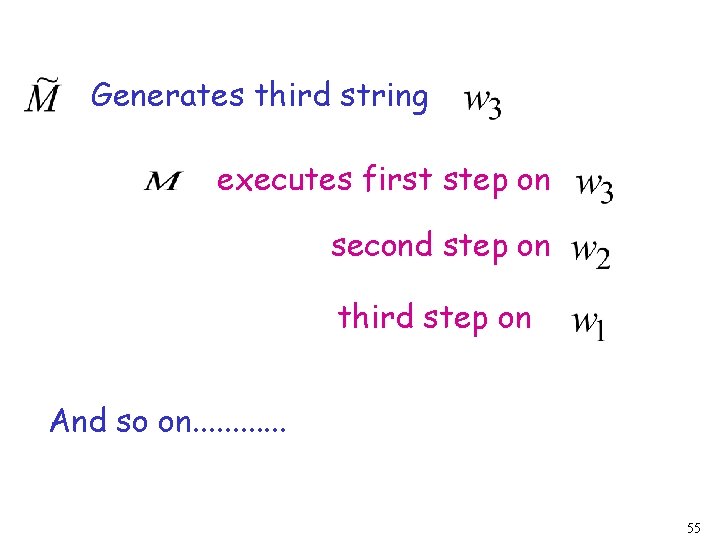 Generates third string executes first step on second step on third step on And