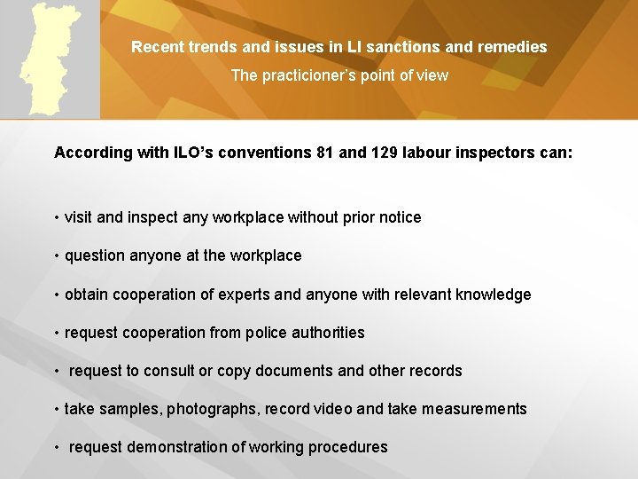 Recent trends and issues in LI sanctions and remedies The practicioner’s point of view