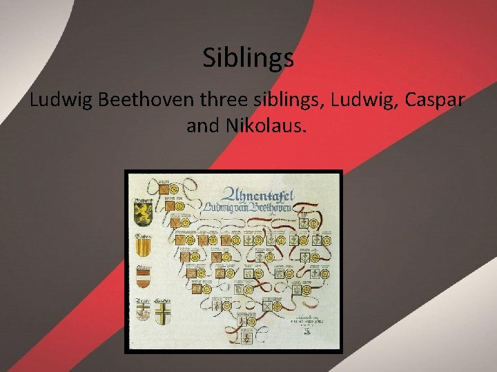 Siblings Ludwig Beethoven three siblings, Ludwig, Caspar and Nikolaus. 