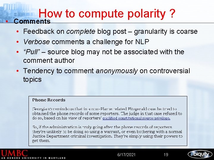 How to compute polarity ? • Comments • Feedback on complete blog post –