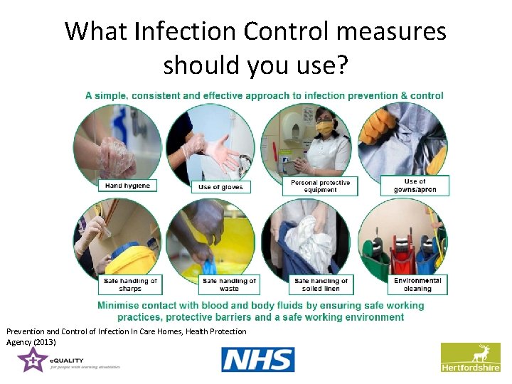 What Infection Control measures should you use? Prevention and Control of Infection In Care