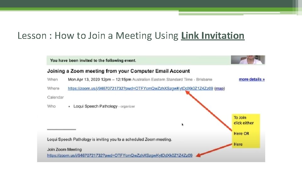 Lesson : How to Join a Meeting Using Link Invitation 