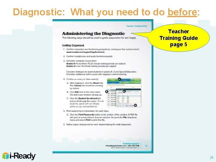 Diagnostic: What you need to do before: Teacher Training Guide page 5 24 