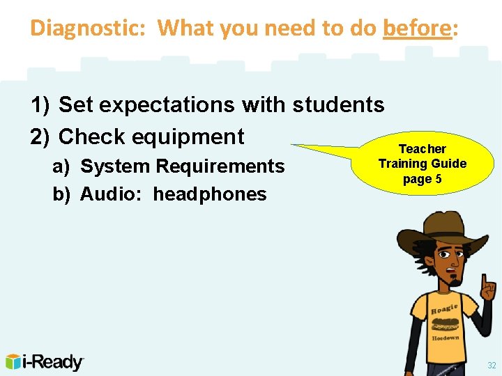 Diagnostic: What you need to do before: 1) Set expectations with students 2) Check