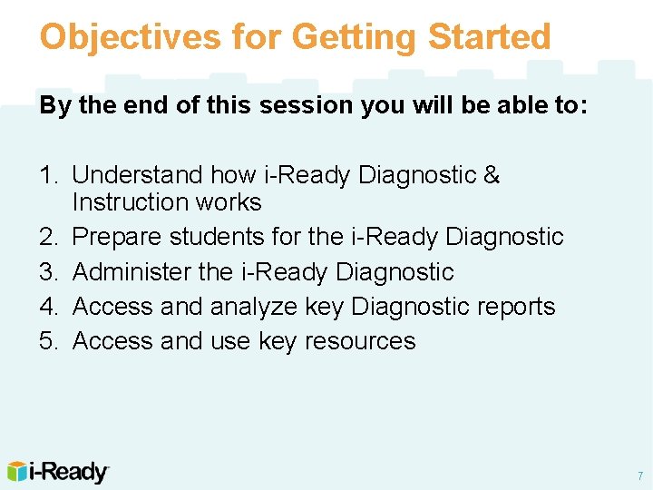 Objectives for Getting Started By the end of this session you will be able