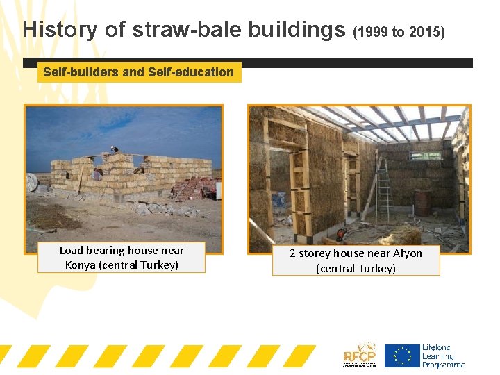 History of straw-bale buildings (1999 to 2015) Self-builders and Self-education Load bearing house near