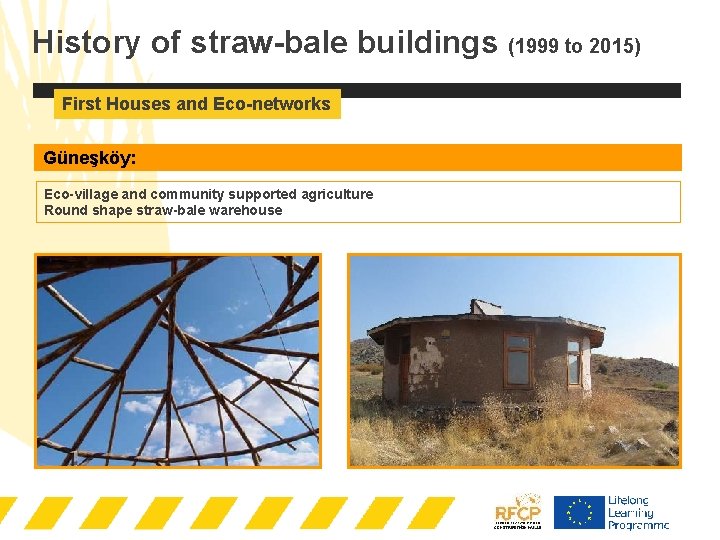History of straw-bale buildings (1999 to 2015) First Houses and Eco-networks Güneşköy: Eco-village and