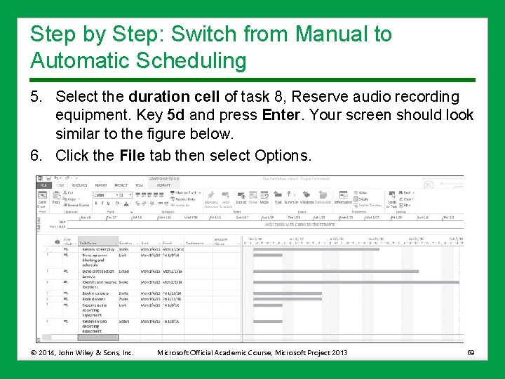 Step by Step: Switch from Manual to Automatic Scheduling 5. Select the duration cell