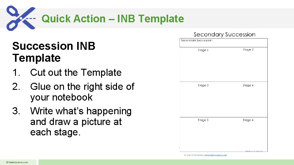 Quick Action – INB Template Succession INB Template 1. Cut out the Template 2.