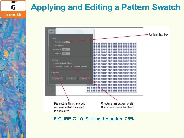 Applying and Editing a Pattern Swatch FIGURE G-10: Scaling the pattern 25% 