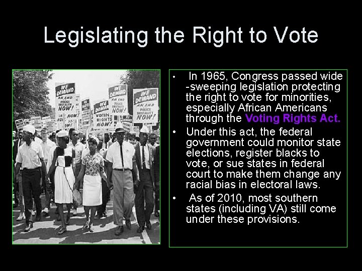VOTING Rules Rights and Responsibilities Objectives 1 Describe