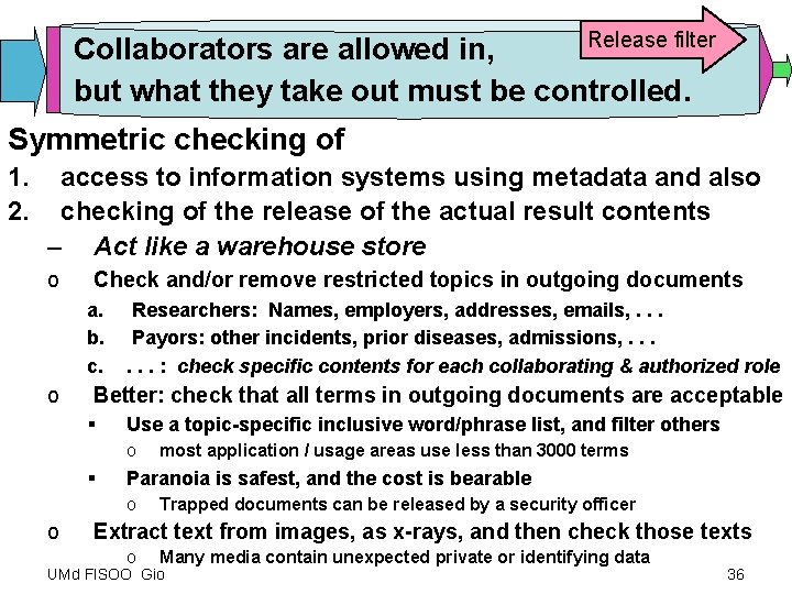 Release filter Collaborators are allowed in, but what they take out must be controlled.