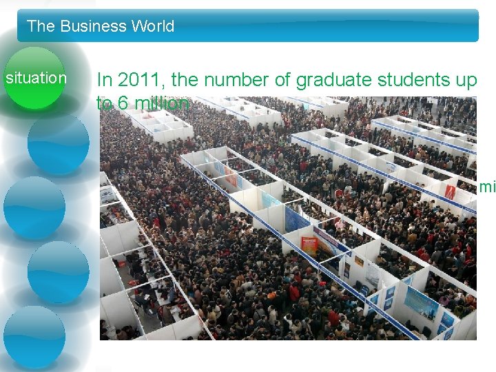 The Business World situation In 2011, the number of graduate students up to 6