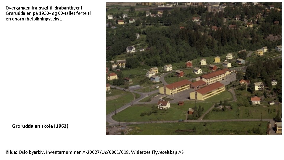 Overgangen fra bygd til drabantbyer i Groruddalen på 1950 - og 60 -tallet førte