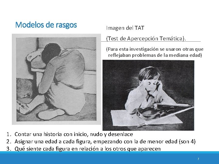 Modelos de rasgos Imagen del TAT (Test de Apercepción Temática). (Para esta investigación se