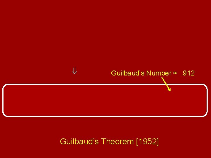 ⇓ Guilbaud’s Number ≈. 912 Guilbaud’s Theorem [1952] 