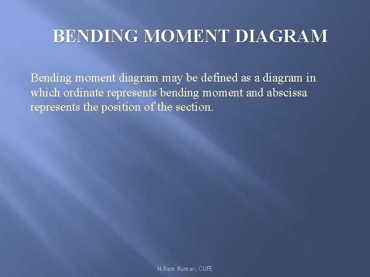 BENDING MOMENT DIAGRAM Bending moment diagram may be defined as a diagram in which