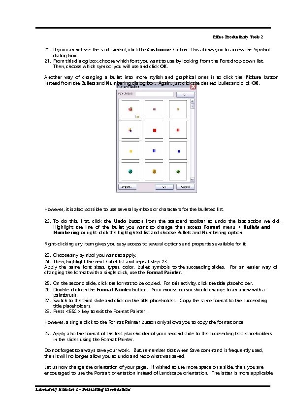 Office Productivity Tools 2 20. If you can not see the said symbol, click