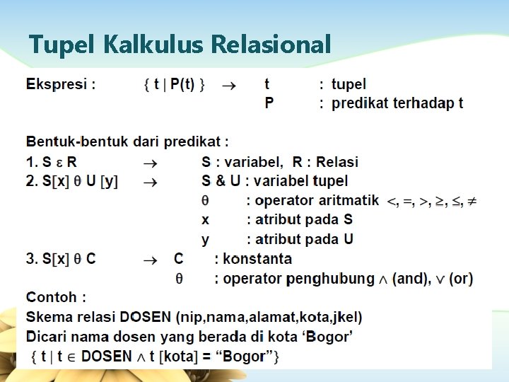 Tupel Kalkulus Relasional 