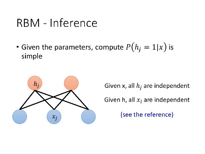 RBM - Inference • (see the reference) RBM - Inference • (see the reference)